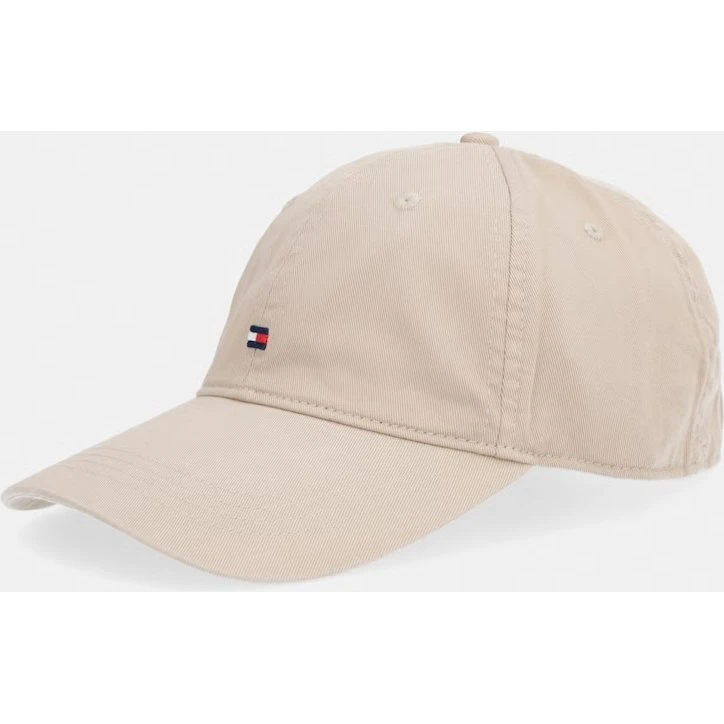 Tommy Hilfiger czapka z daszkiem beżowa bawełniana strapback