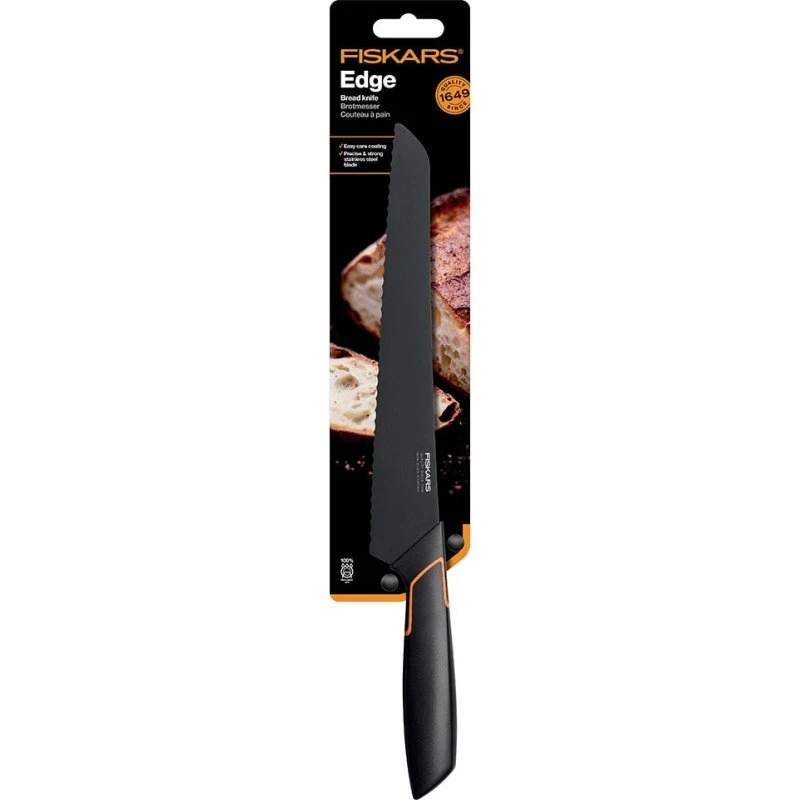 Fiskars Edge Nóż do chleba 23 cm, czarny