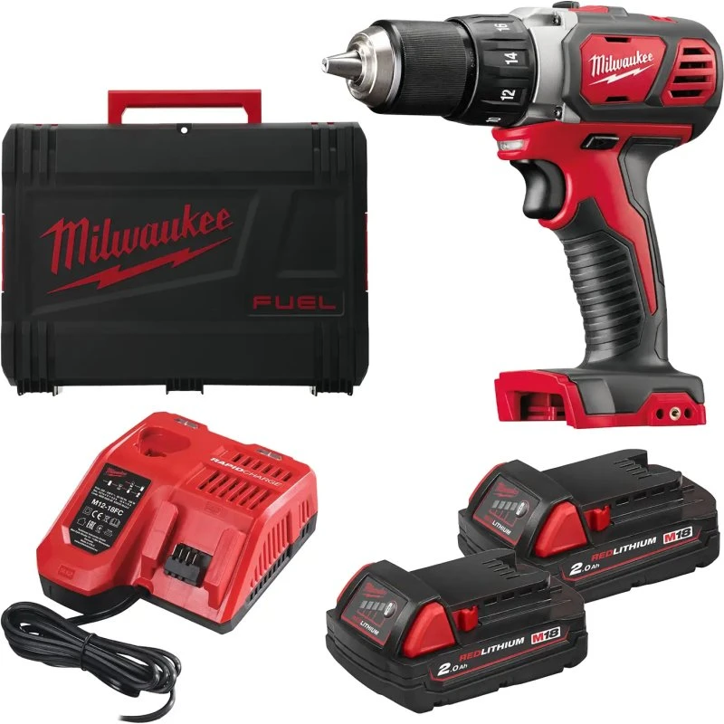 Milwaukee M18 BDD-202C Kompaktowa wiertarko-wkrętarka 18V 50Nm