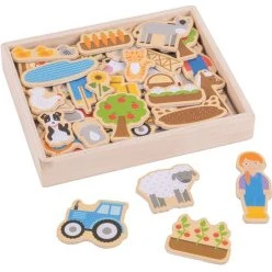 Bigjigs Toys Magnesy Farma 35 szt. na lodówkę