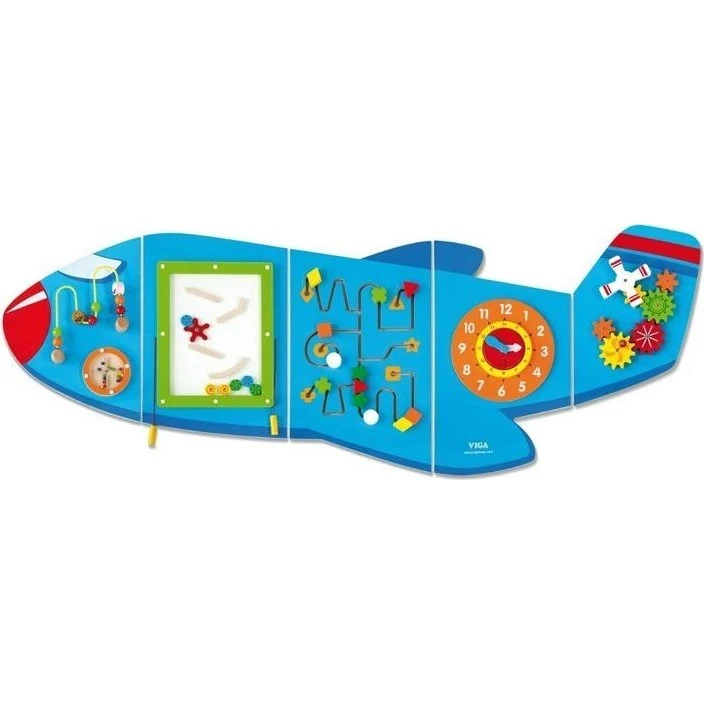 VIGA Samolot XL Drewniana Tablica Sensoryczna Montessori FSC