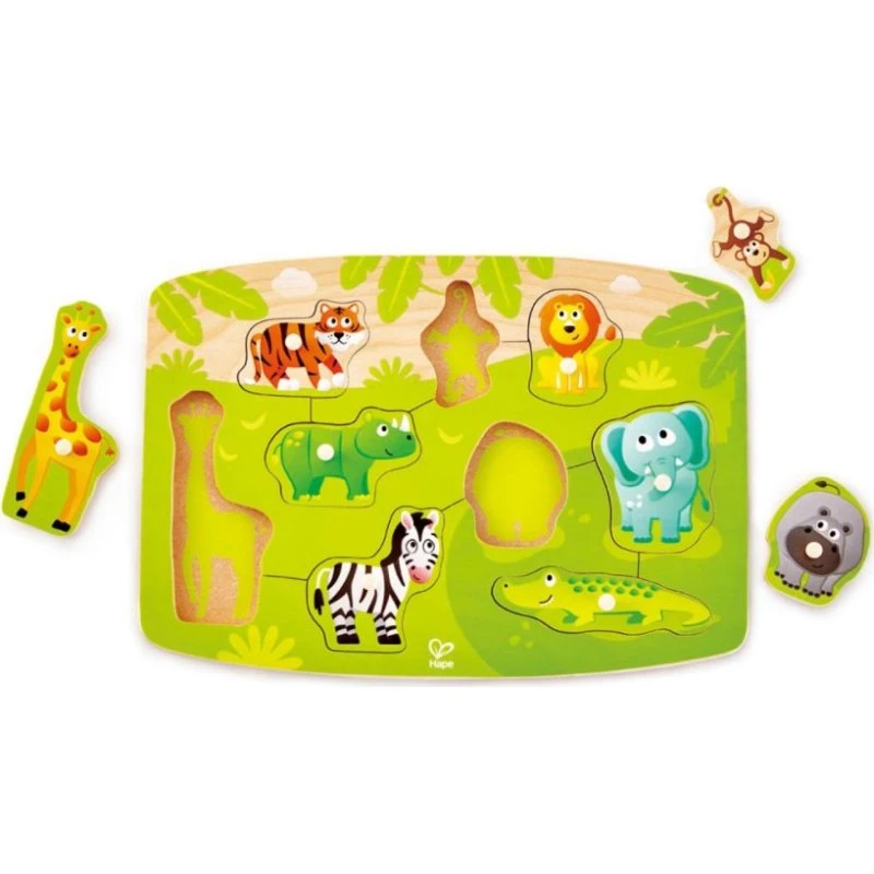 Hape Puzzle na desce - Dżungla, 10 elementów, 24m+