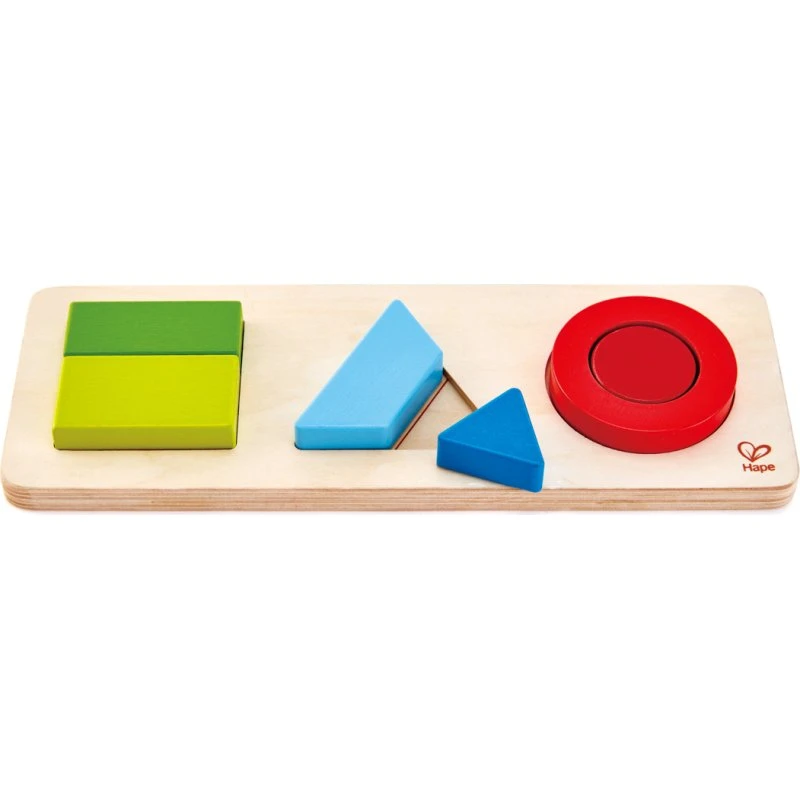 Hape Puzzle Kształty Geometryczne – drewniana układanka dla dzieci od 18 miesięcy