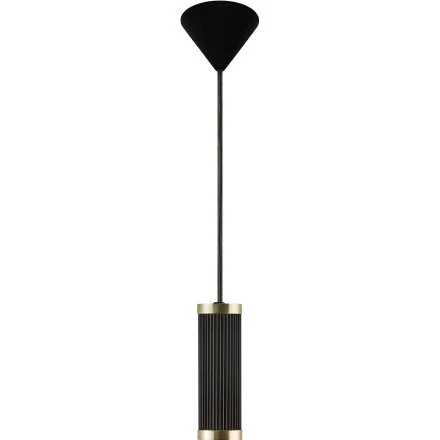 Nordlux GALLOWAY NO2011053003 – Lampa wisząca czarna z mosiężnymi akcentami