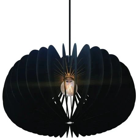 Nordlux Hazo 65, lampa wisząca drewniana czarna E27