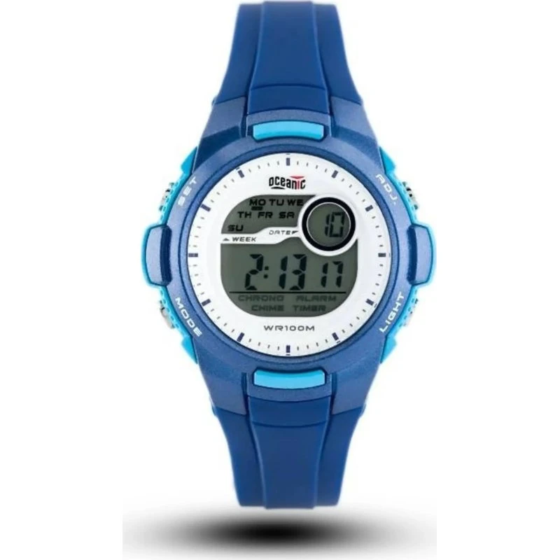 Oceanic M0918A Damski zegarek cyfrowy WR100 z niebieskim paskiem