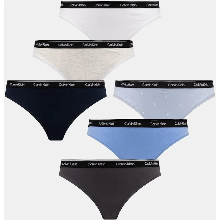 Calvin Klein Figi damske z bawełny 7-pack niebieskie
