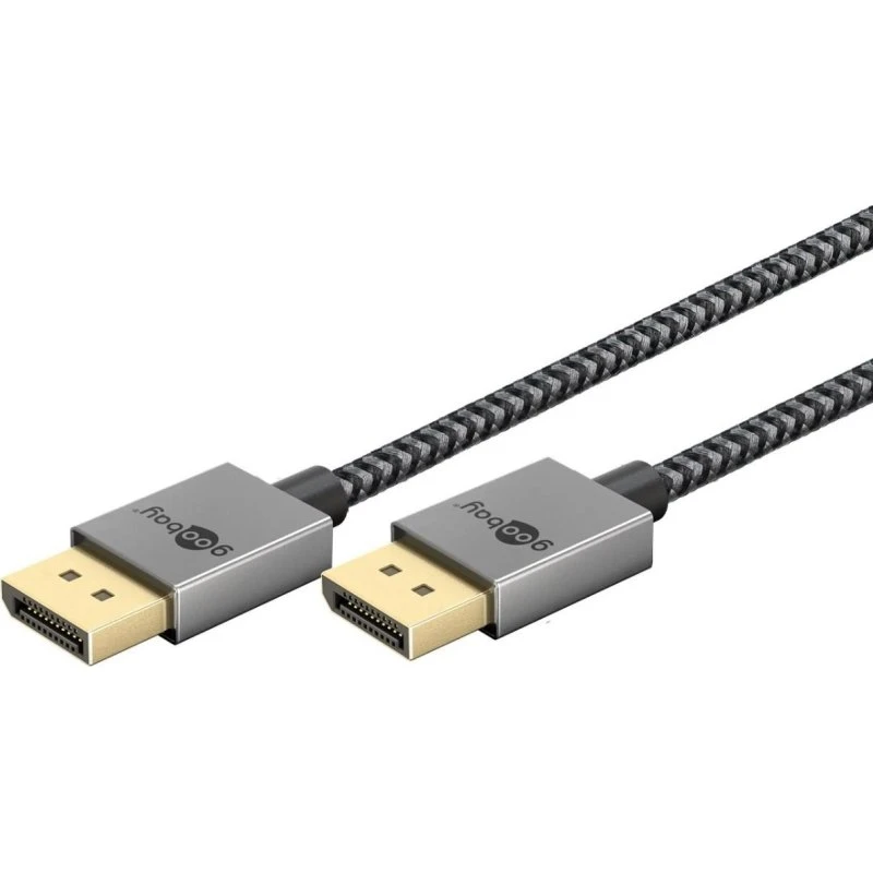 Goobay Plus Slim DisplayPort 2.0/2.1 40 Gbit/s 1m Sharkskin Grey