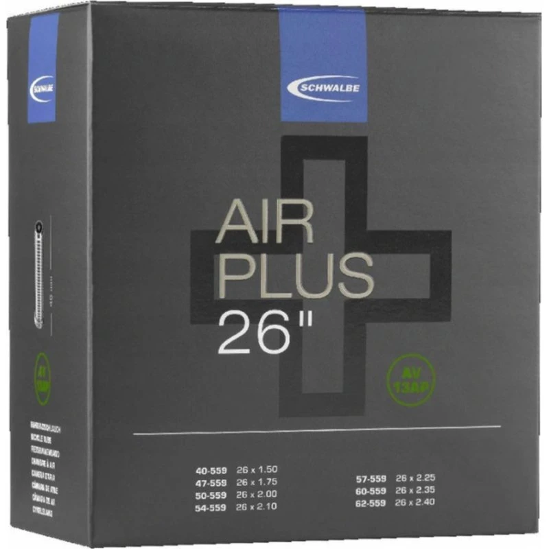 Schwalbe Air Plus Dętka 26" x 1.50-2.50 Ws 40mm Czarna