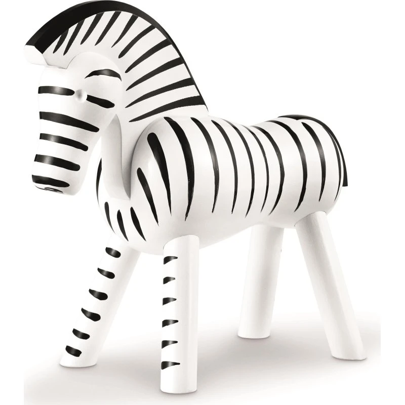 Kay Bojesen Zebra Drewniana Czarno-Biała 14 cm