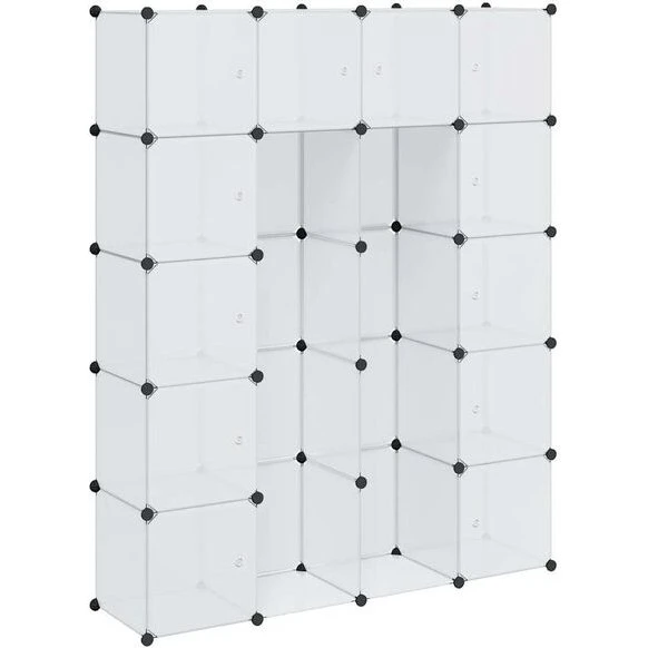 vidaXL Szafa modułowa z 14 przegrodami, biała, 37x146x180,5 cm