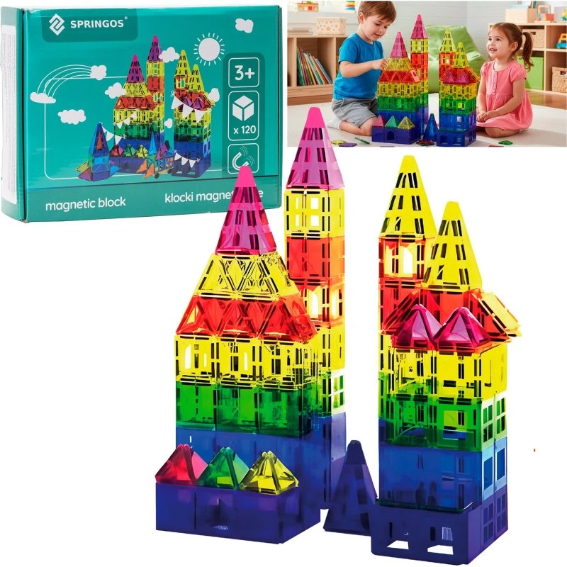 Magnetic Toys Klocki magnetyczne pojazdy 120 szt. kolorowe