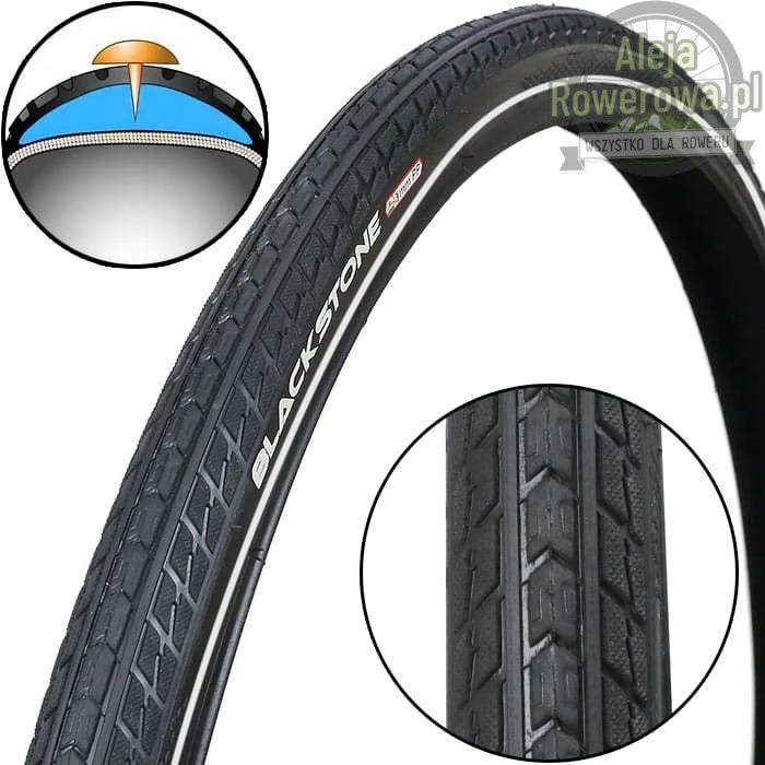 BLACK1 Opona 28x1,75 47-622 Czarna z ochroną antyprzebiciową 1mm
