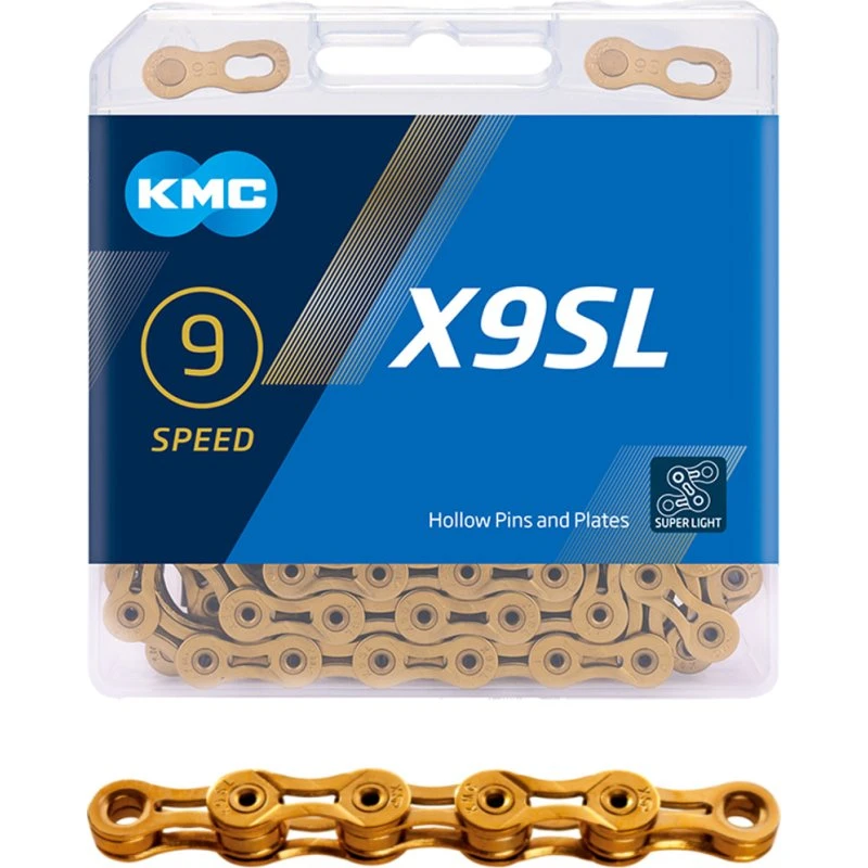 KMC X9SL Ti-N Łańcuch Rowerowy 9S 114 Linków Złoty