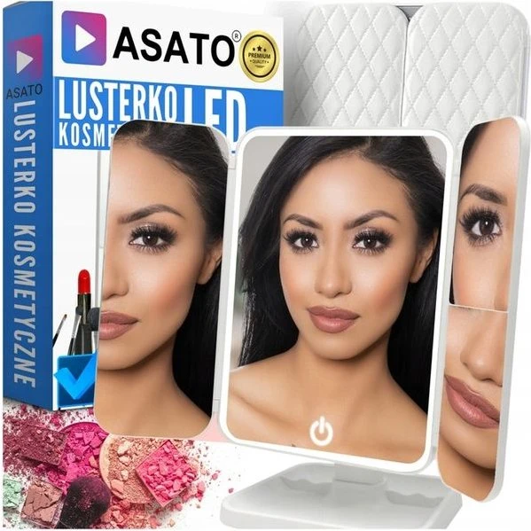 Lusterko Kosmetyczne LED Premium 4W1 z Powiększeniem x3