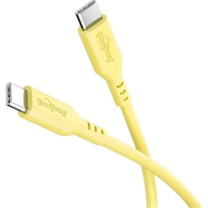 Goobay Kabel Silikonowy USB-C 1,5 m, 60W, żółty