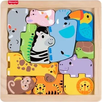 Fisher-Price Zwierzątka Drewniane Puzzle Układanka