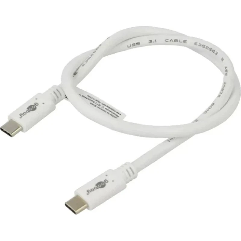 Goobay Kabel USB-C USB-C 0,5m Biały 5Gbps 60W