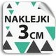 Naklejki z Logo 3cm 100 szt. – Wodoodporne, Własny Wzór