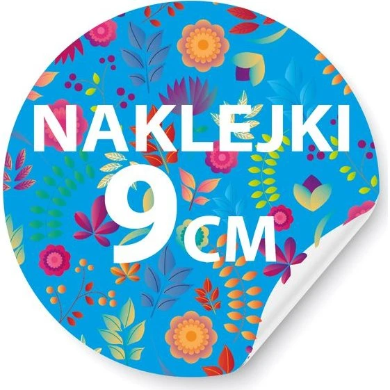 Naklejki z logo 9 cm, 100 szt., wodoodporne