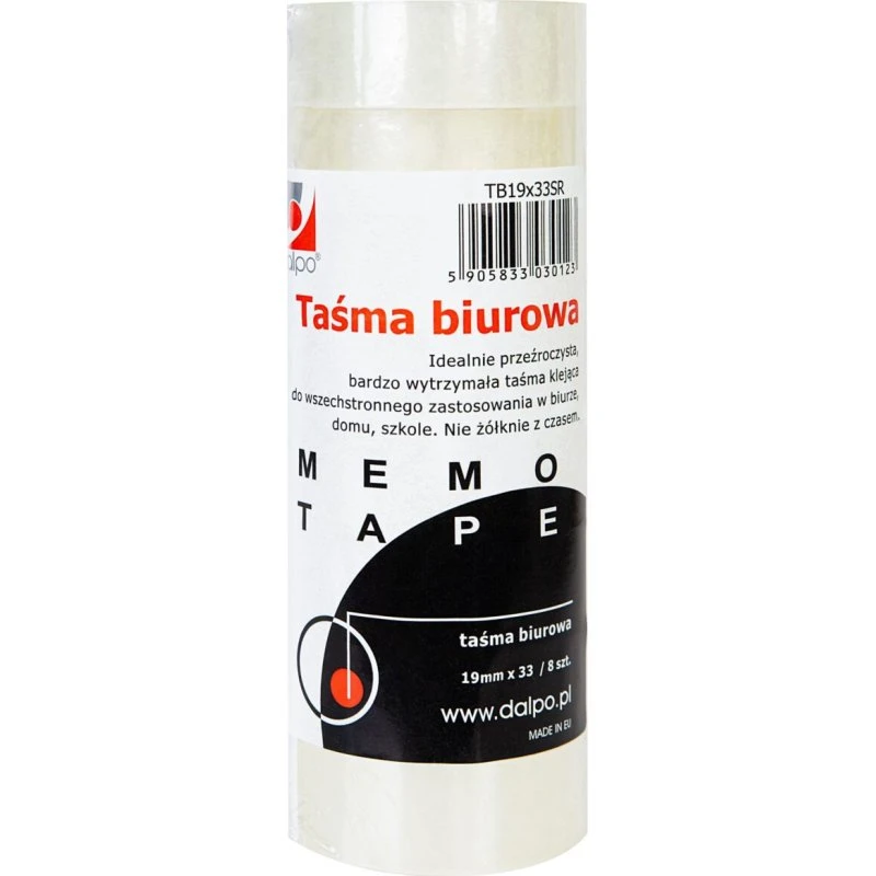 Memo-Tape Taśma biurowa 19 mm x 33 m, 8 sztuk