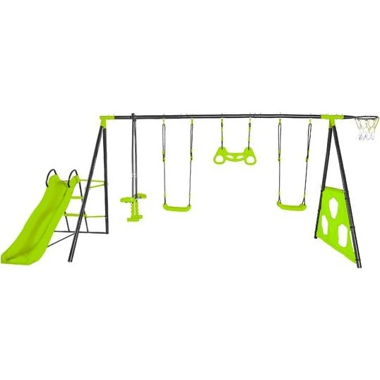 Deluxe Max – plac zabaw do ogrodu z huśtawkami i zjeżdżalnią