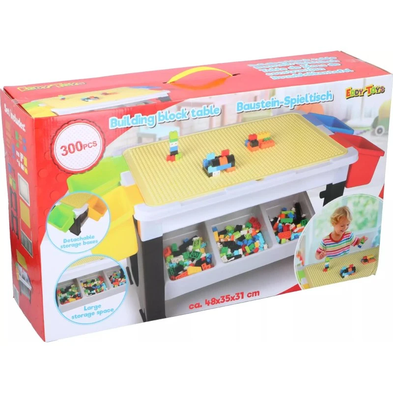 EDDY TOYS Klocki konstrukcyjne z 300 elementami i stolikiem