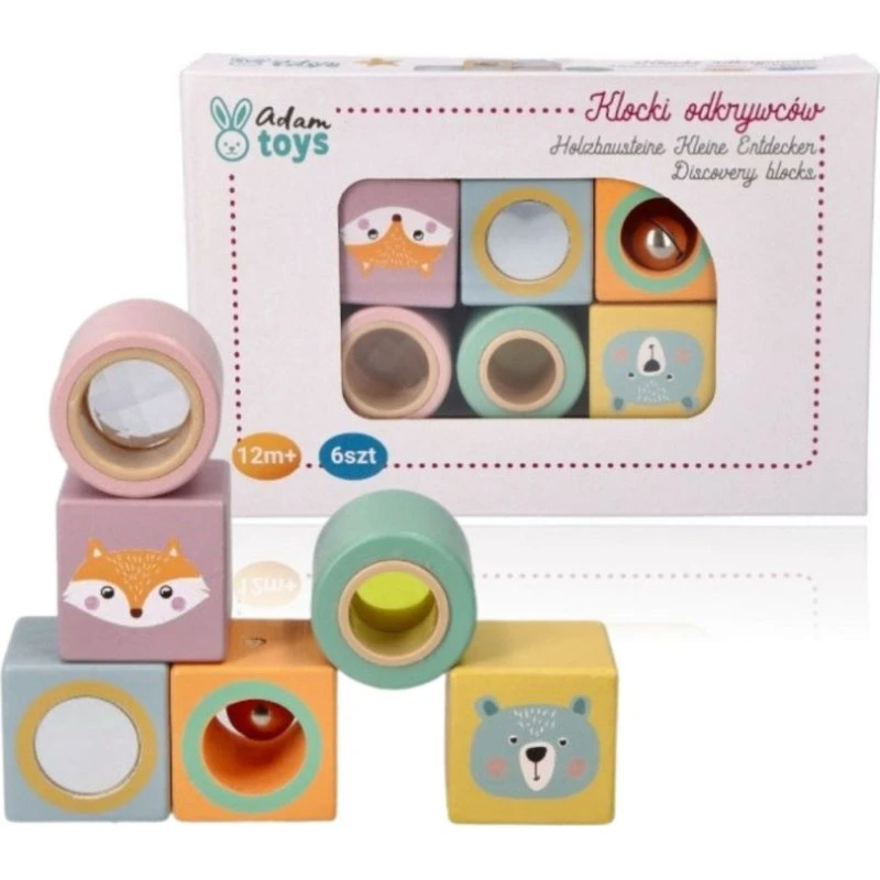 Adam Toys Klocki Odkrywców 4 sześciany + 2 walce