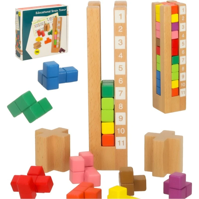 Montessori Klocki Drewniane Edukacyjne KX3505