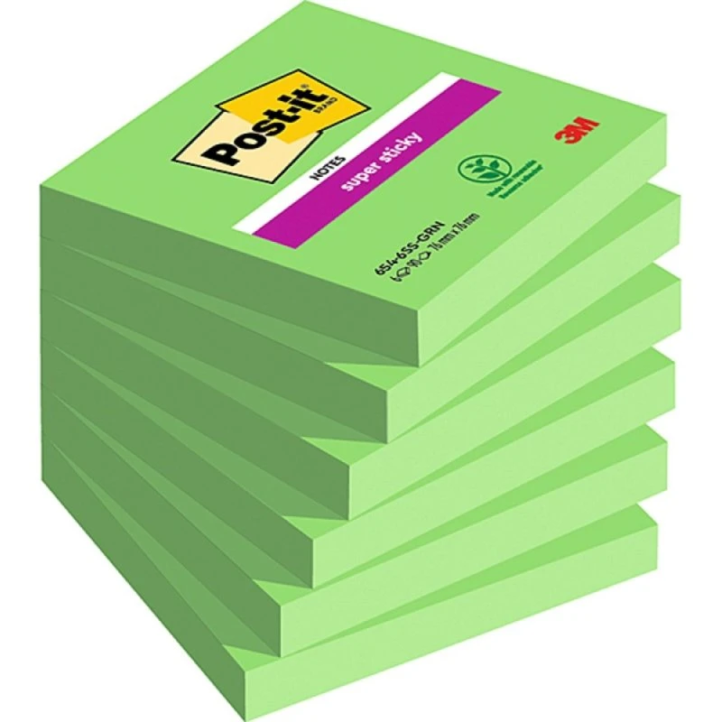 3M Post-it Super Sticky Notes 76x76 mm zielone 90szt