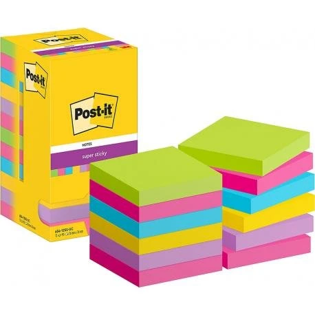 3M Post-it Super Sticky 76x76 mm żółty (12+12)
