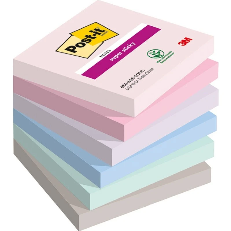 3M Post-it Soulful Super Sticky 76x76 mm, 6x90 szt.