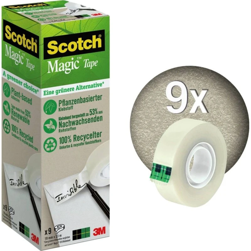 3M Scotch Magic Greener Choice 19 mm x 33 m, 9 rolek