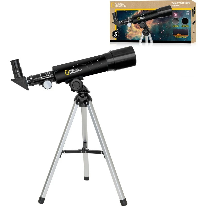 Bresser National Geographic 50/360 AZ - Teleskop do obserwacji Księżyca i planet