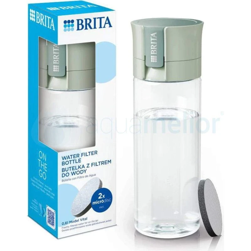 Brita Fill&Go Vital 600ml zieleń +2 filtry MicroDisc