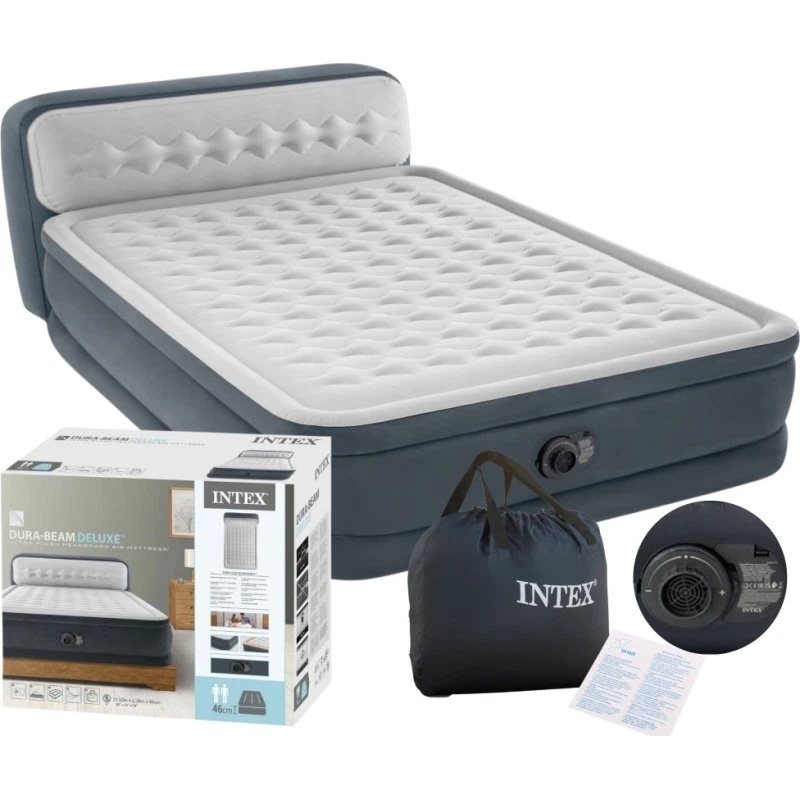 Intex 64448 Dmuchany Materac Dwuosobowy z Pompą 230V