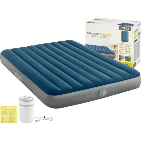Intex Materac Dwuosobowy Welurowy 152x203x25 cm z Pompką