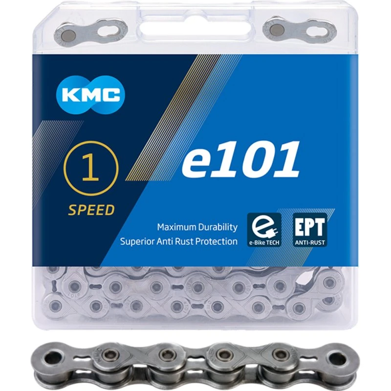 KMC E101 EPT 112L, łańcuch do roweru elektrycznego, srebrny