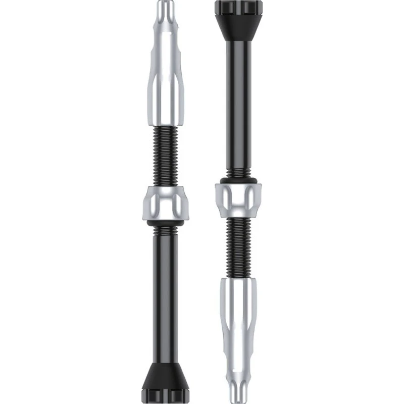 Lezyne Tubeless Valve CNC 60 mm — srebrne, aluminiowe (para)
