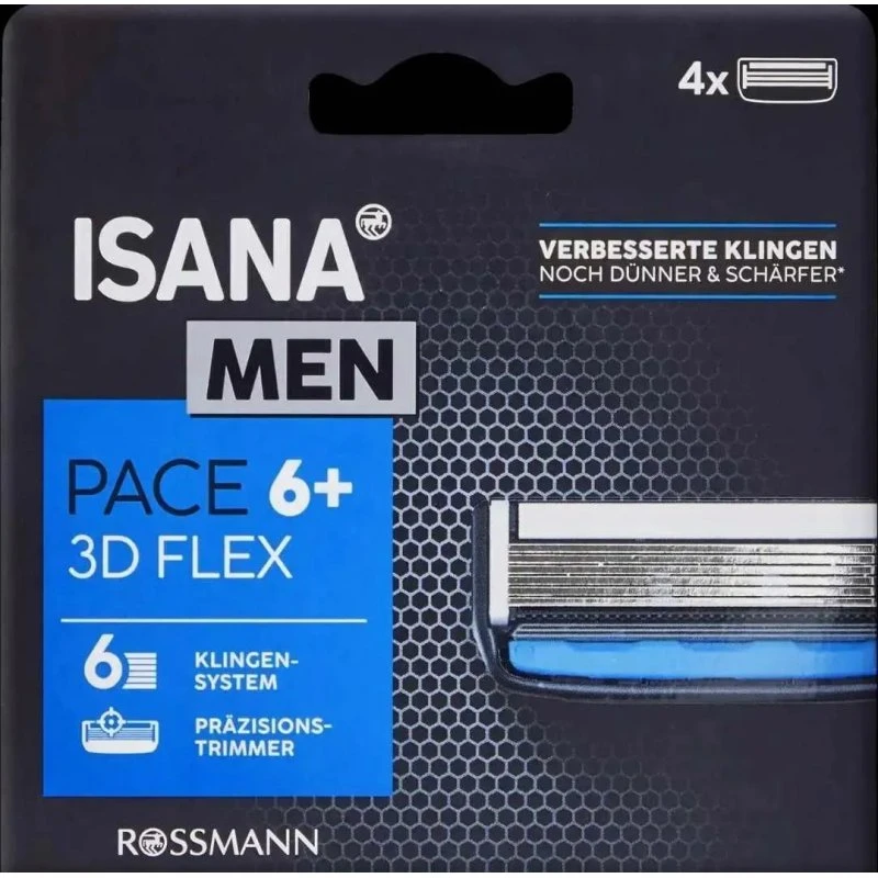 Isana Men Pace 6+ Wkłady 6-Ostrzowe 4 sztuki