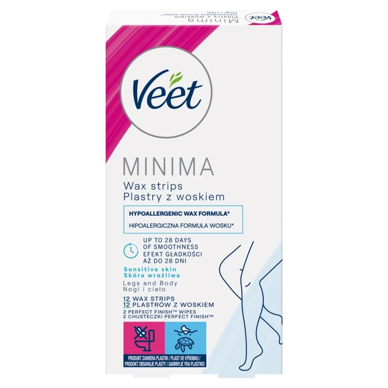 Veet Minima Plastry z woskiem do skóry wrażliwej 12 szt