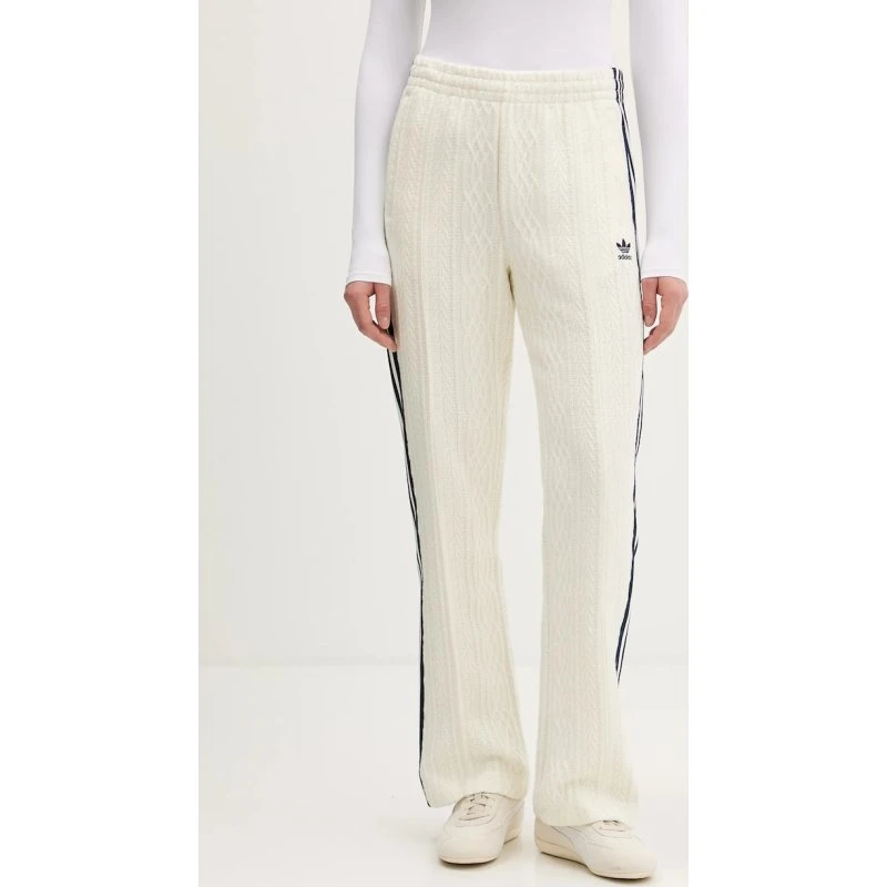 adidas Originals Spodnie Dresowe Damskie Beżowe z Aplikacją KS7801