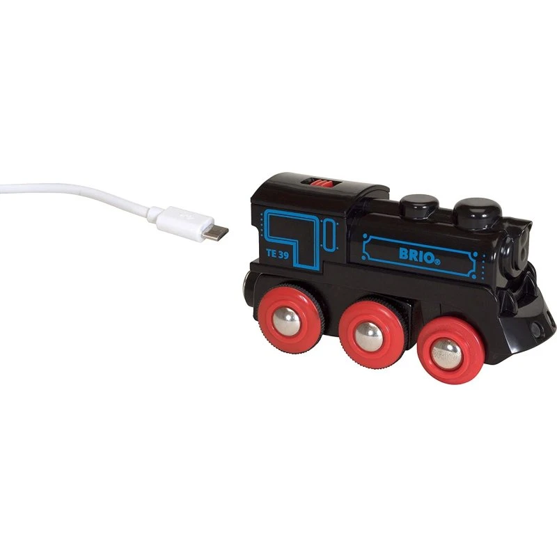 Brio World Lokomotywa Czarna z Mini USB