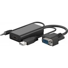 Kabel VGA/HDMI™ z USB 2.0, czarny, 61259