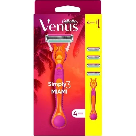 Gillette Venus Simply 3 Miami Rączka + 4 Ostrza