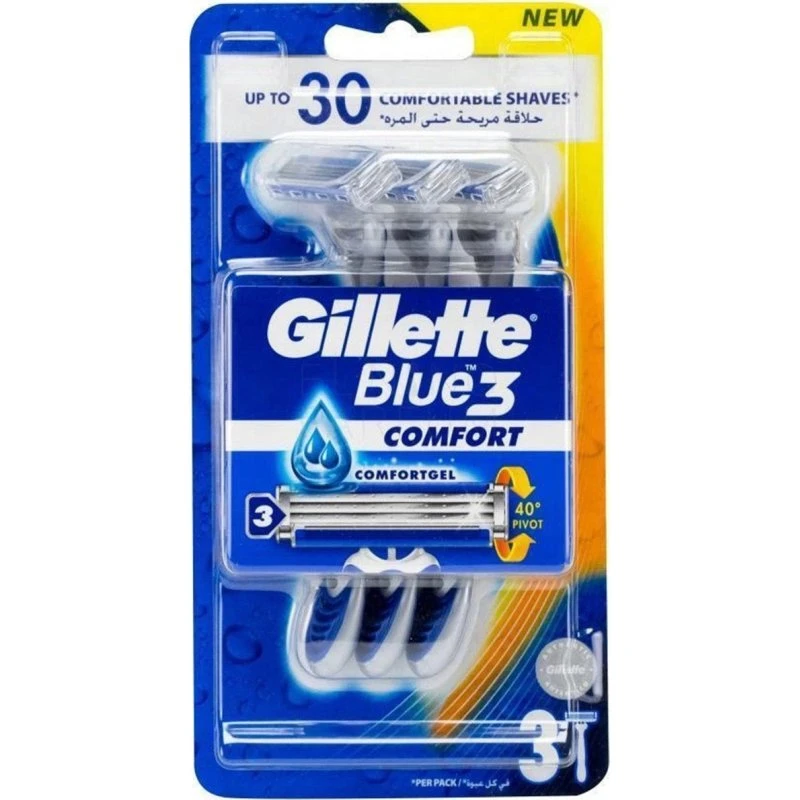 Gillette Blue 3 Comfort Jednorazowa 3 szt. + Żel