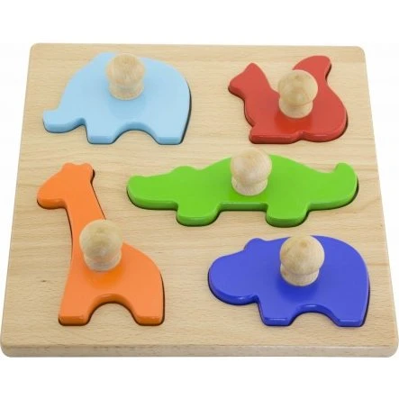 VIGA Drewniane Puzzle z Pinezkami Zwierzęta