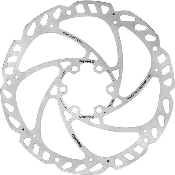 Swissstop Tarcza Catalyst One 160mm 6 śrub srebrna