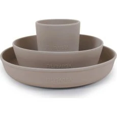 Filibabba Silikonowy Zestaw Obiadowy Warm Grey