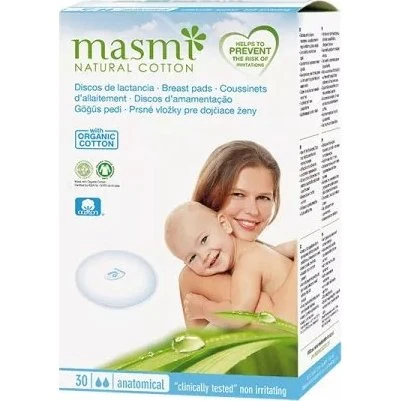 Masmi BIO Wkładki Laktacyjne 100% Bawełna Organiczna 30 szt.